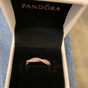 Rose gold pandora ring size 9